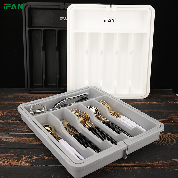 Simple Houseware Expandable Kitchen Drawer Flatware Organizer Utensil Storage Box