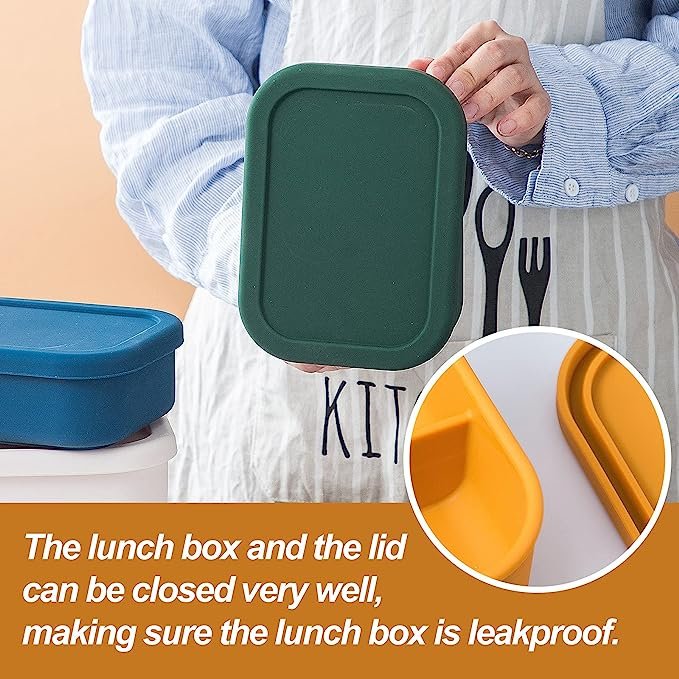 Custom Hot Selling Food Grade Silicone Lunch Box Portable Kids Bento Box Silicone Food Storage Container With 3 Compartment