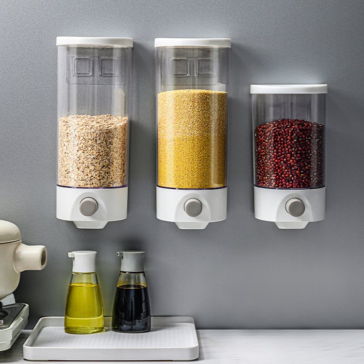 Cereal storage box Kitchen wall-mounted cereal storage jar Rice beans and beans sealed jar