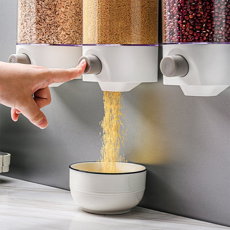 Cereal storage box Kitchen wall-mounted cereal storage jar Rice beans and beans sealed jar