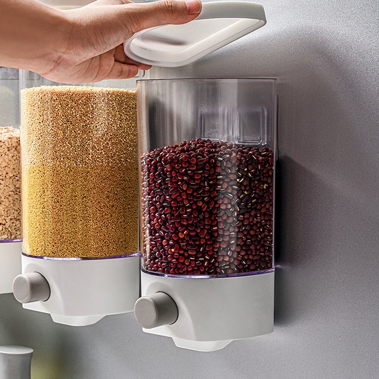 Cereal storage box Kitchen wall-mounted cereal storage jar Rice beans and beans sealed jar
