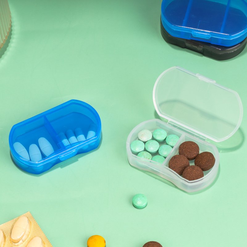 OEM Quality custom printed pill box 2 days mini plastic case clear colorful Medicine Storage Pill Box