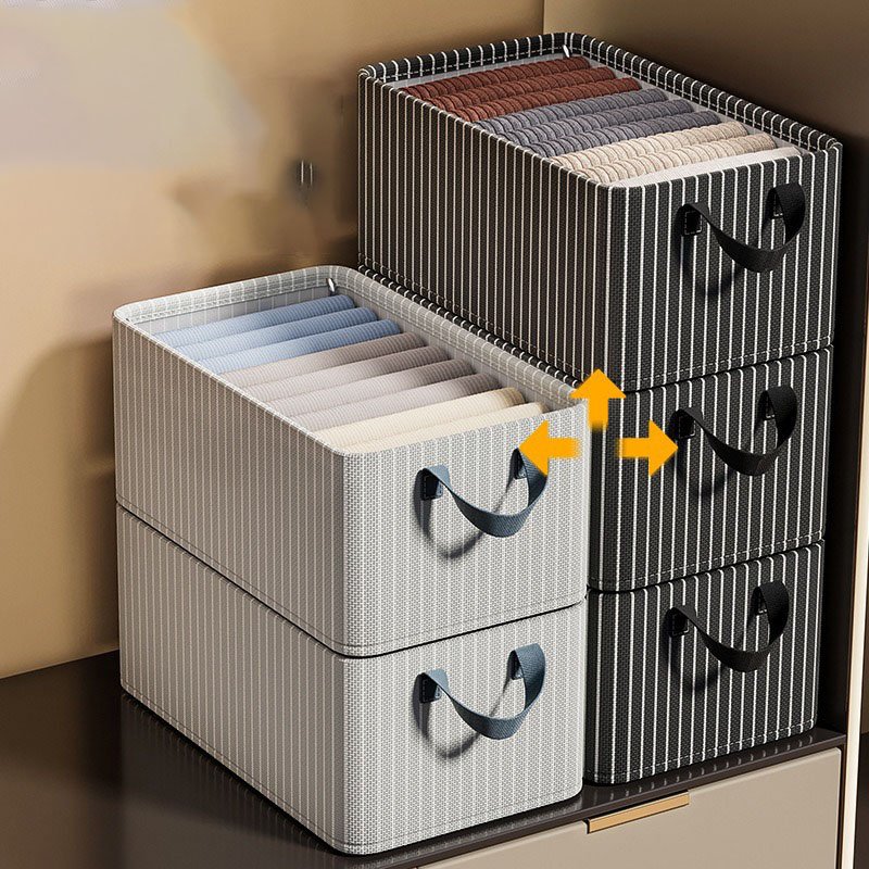 DS4072 2024 New closet organizers storage foldable household wardrobe organizer Oxford cloth storage box with handle