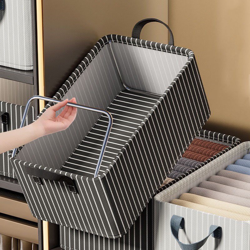 DS4072 2024 New closet organizers storage foldable household wardrobe organizer Oxford cloth storage box with handle