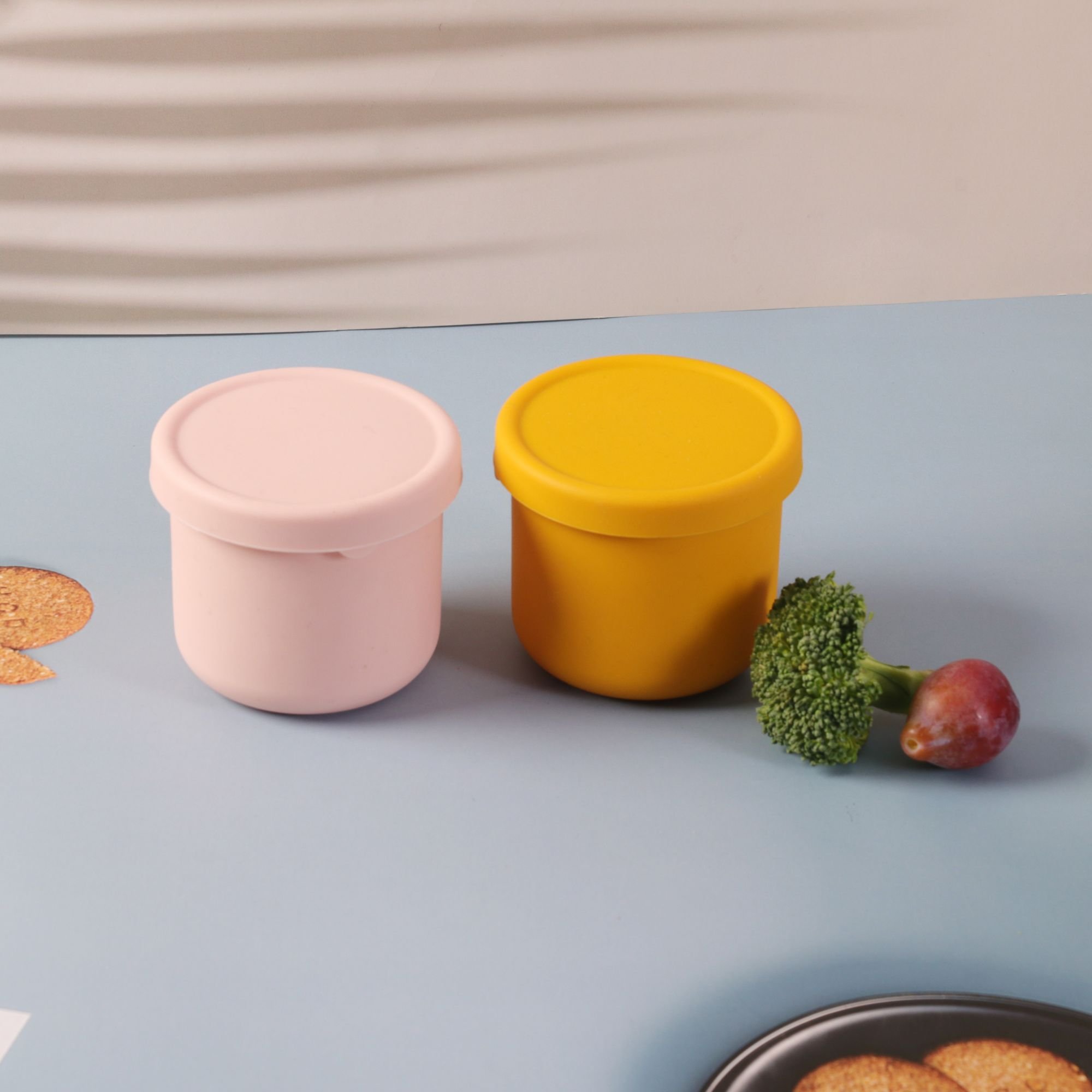 Food Grade Microwave Safe Silicone Collapsible Lunch Box Food Storage Container BPA free stack lunch box