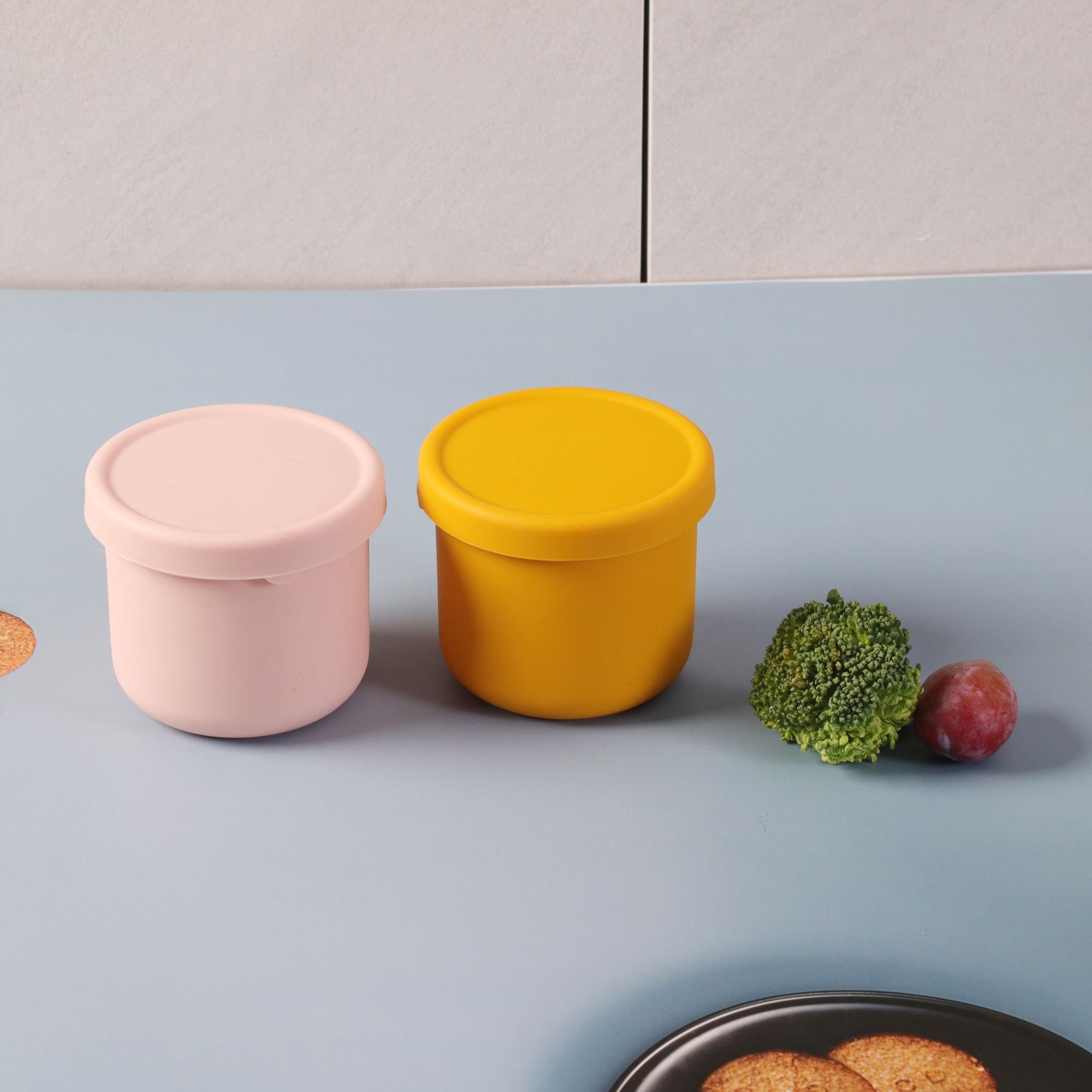 Food Grade Microwave Safe Silicone Collapsible Lunch Box Food Storage Container BPA free stack lunch box