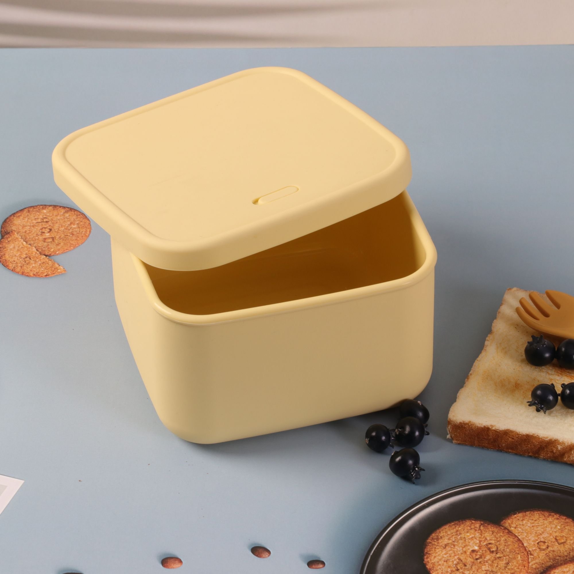 Food Grade Microwave Safe Silicone Collapsible Lunch Box Food Storage Container BPA free stack lunch box
