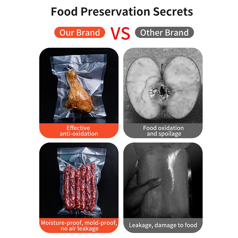 Custom transparent vacuum storage sealer bags food packaging vacuum seal bag packaging seal bag