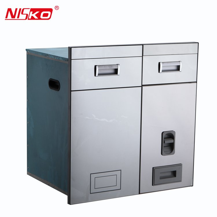 Multifunctional Rice Storage Container pull out Grain box 2 layers with cover Stainless Steel Food Container