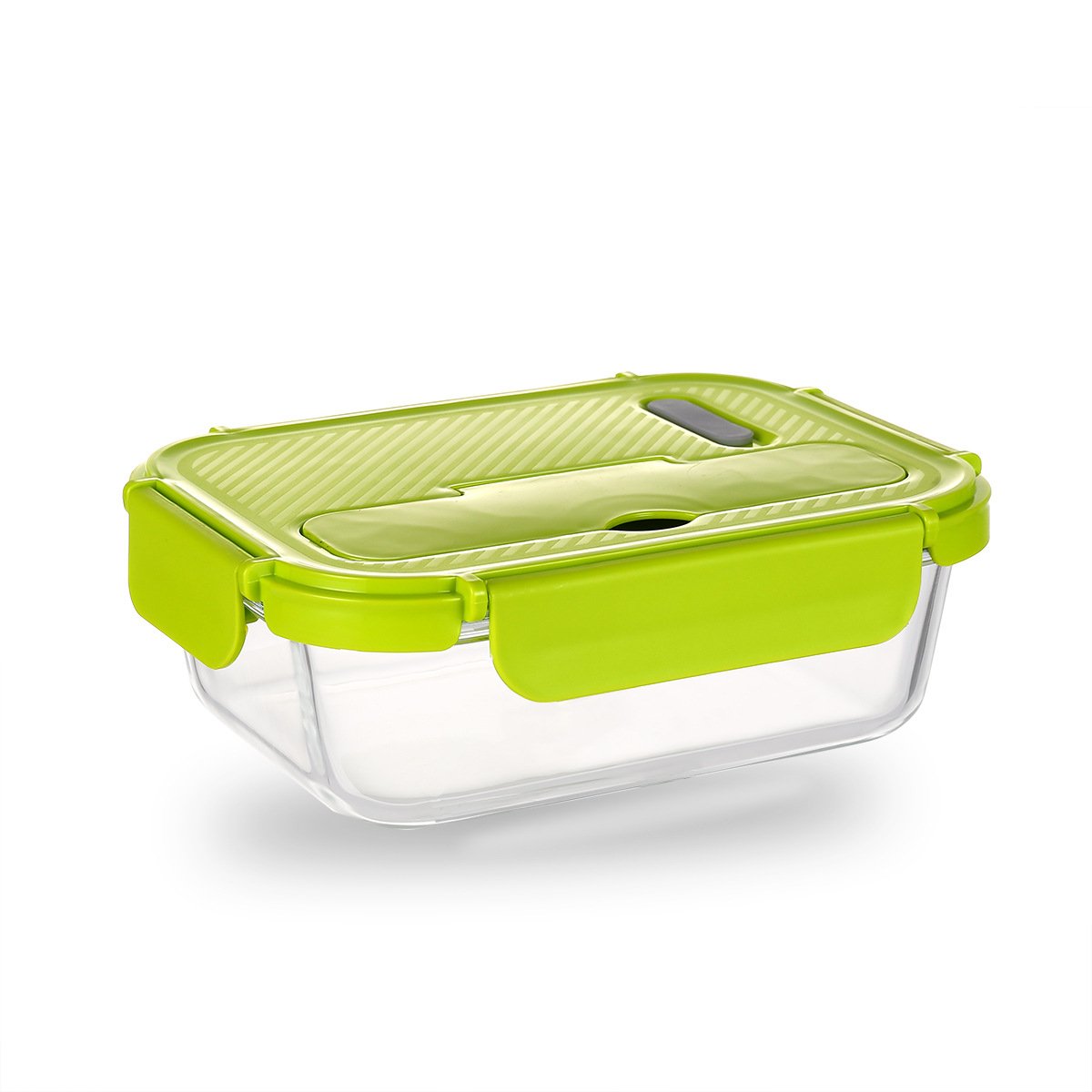 Wholesale Clear Microwave BPA Free Meal Prep Glass Lunch Box Glass food Containers With Plastic Lid