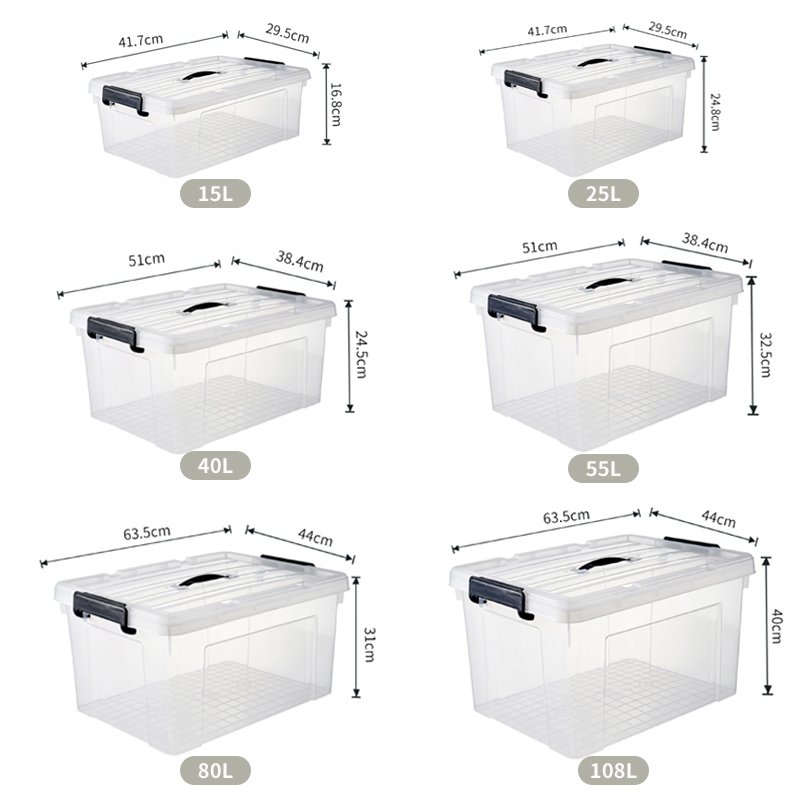 China Wholesale Christmas stackable plastic bins plastic organizer storage box & bins with lid customized logo box