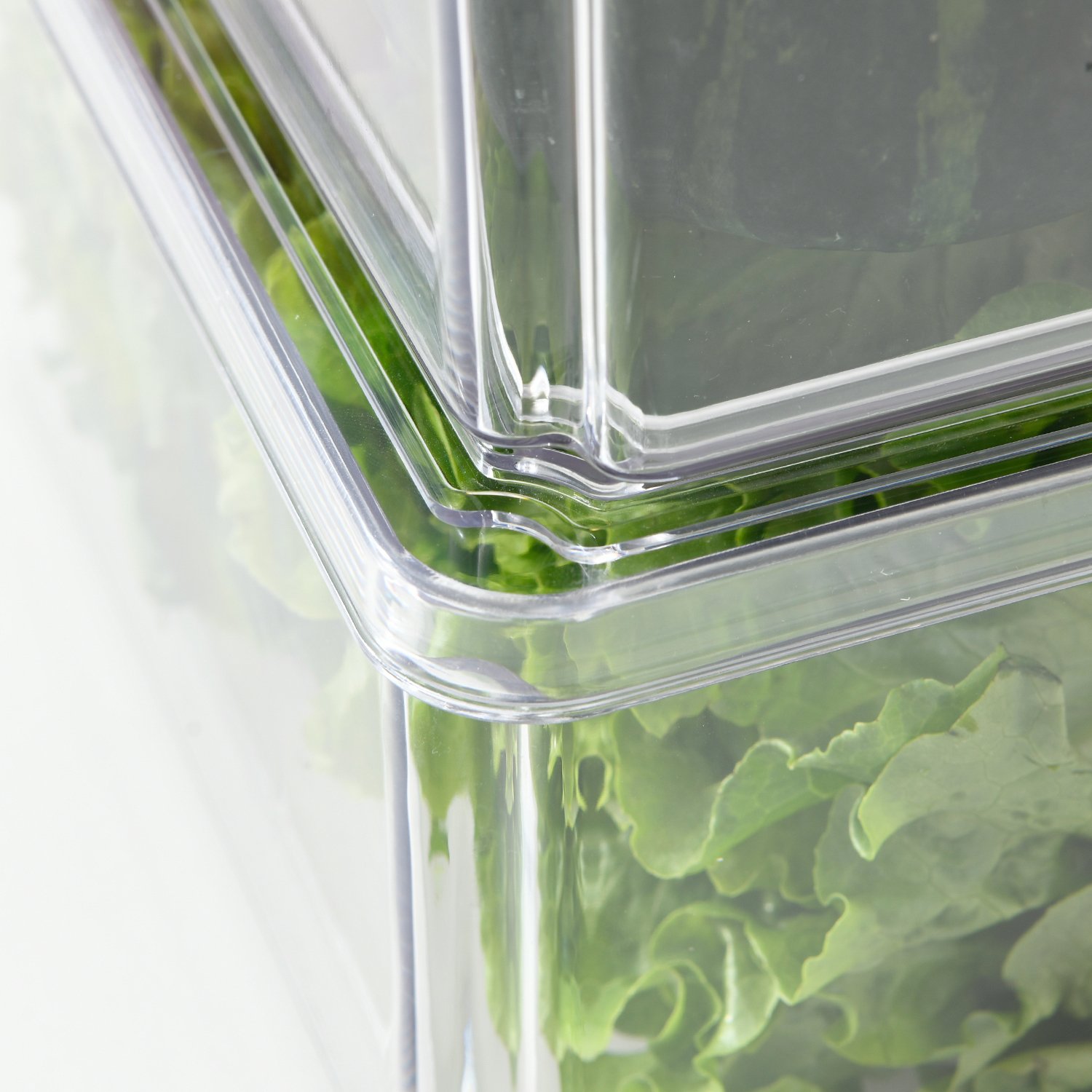 4PCS Hot Sale BPA Free Transparent Plastic PET Desk Storage Box Fridge Stackable Refrigerator Organizer Bins Set with Lid