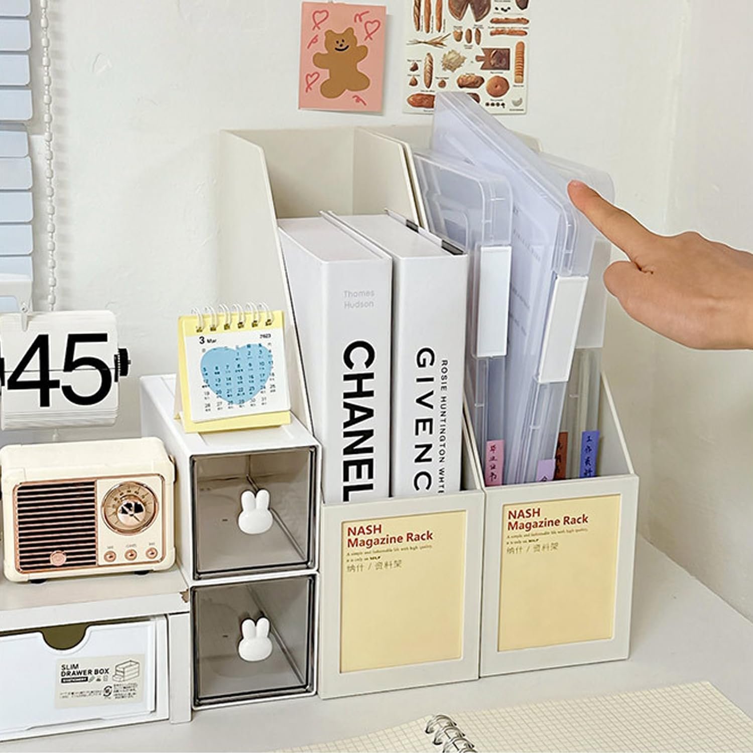 Clear A4 File Portable Project Case Plastic Storage Box for Letter Paper Scrapbook Storage Boxes Documents Magazines Holder