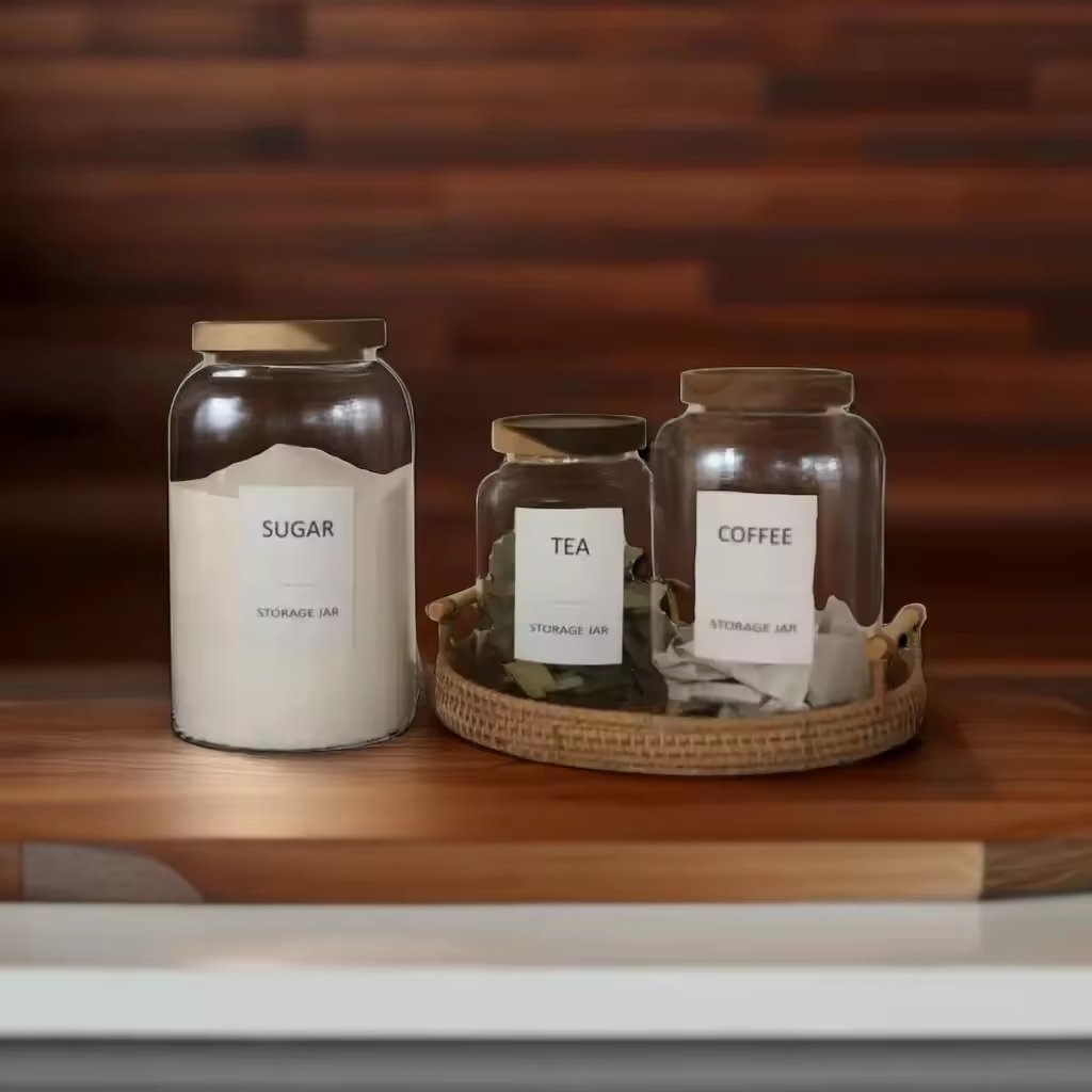 2000 ML Large Capacity Borosilicate Glass Food Storage Containers Kitchen Container with acacia lid Airtight Canisters