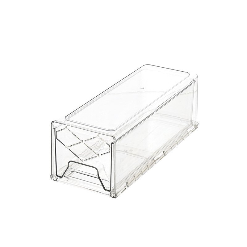 PET Vegetable Fruit Crisper Transparent Refrigerator Drawer Organizer with Strainer