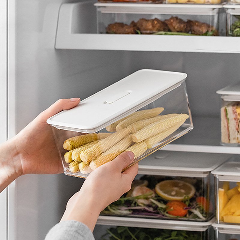 Kitchen Fridge Organization Food Fruits Vegetable Plastic Storage Box Freezer Refrigerator Container Storage Bins with Lid
