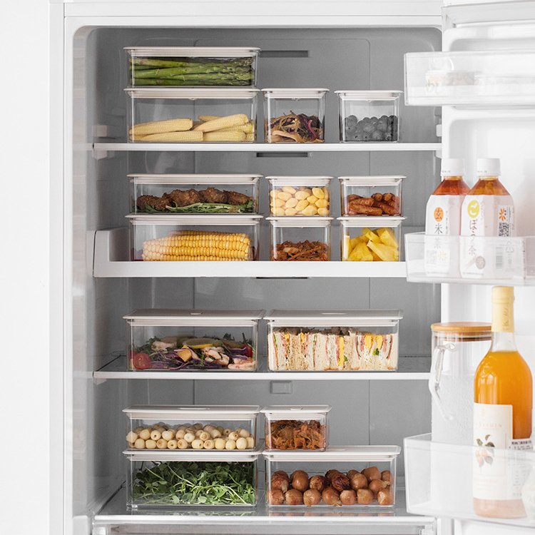 Kitchen Fridge Organization Food Fruits Vegetable Plastic Storage Box Freezer Refrigerator Container Storage Bins with Lid