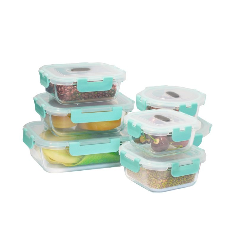 10 Piece Glasswaer Heat Resistant Borosilicate Glass Meal Prep Containers Glass Bowl Food Storage Container Set