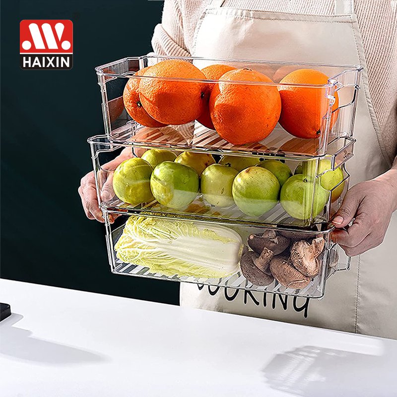 Kitchen Plastic Cabinet Drawer Egg Food Storage Box Container Pantry Ref Fridge Refrigerator Organizer Bins Set