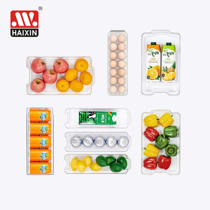Kitchen Plastic Cabinet Drawer Egg Food Storage Box Container Pantry Ref Fridge Refrigerator Organizer Bins Set