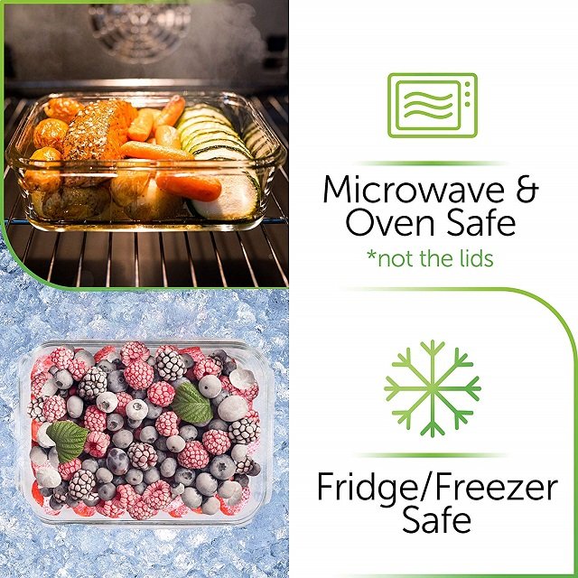 Microwave High Borosilicate Glass food containers kitchen airtight food storage containers with lids