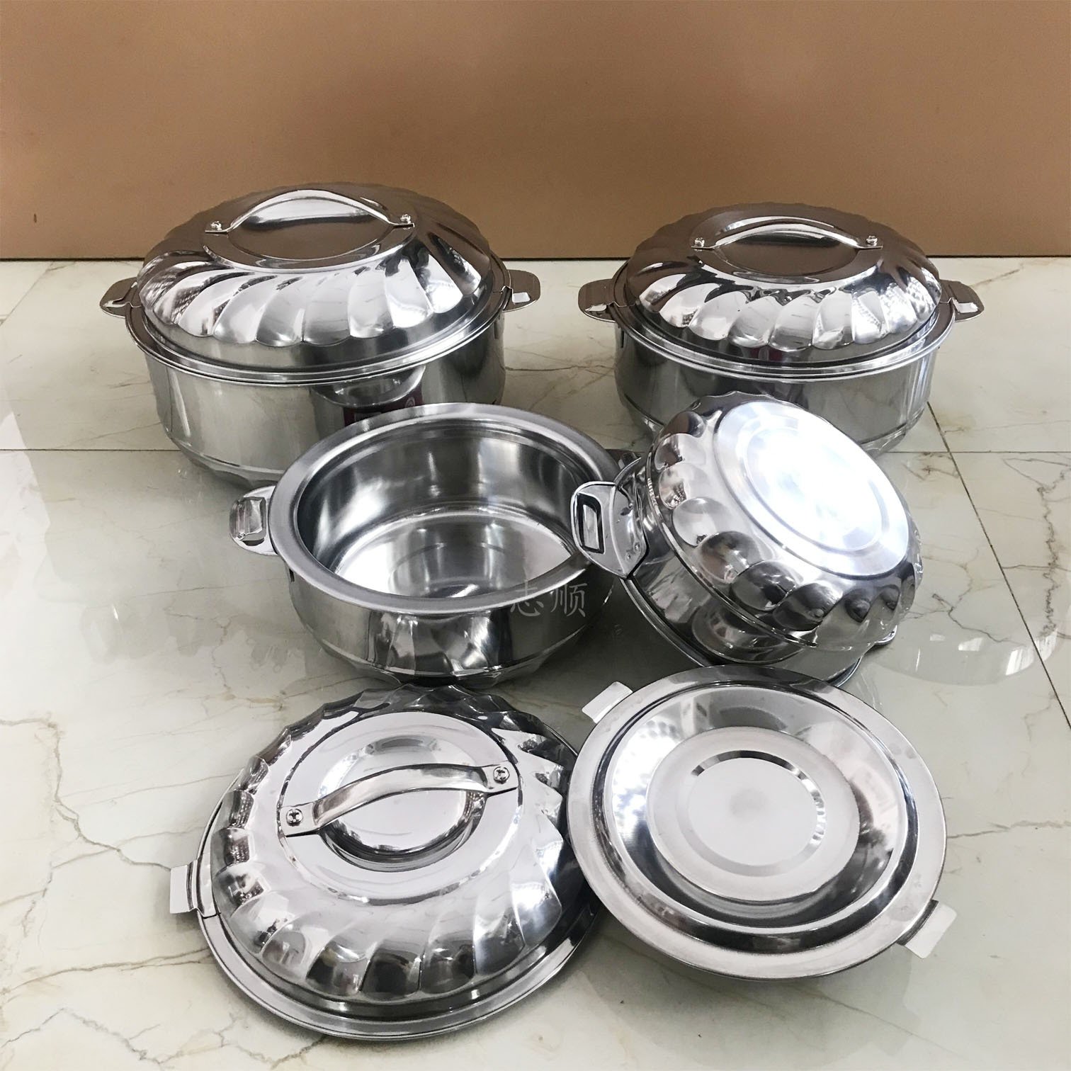 Heat preservation round food warmer for food storage & container double-layer heat preservation pot