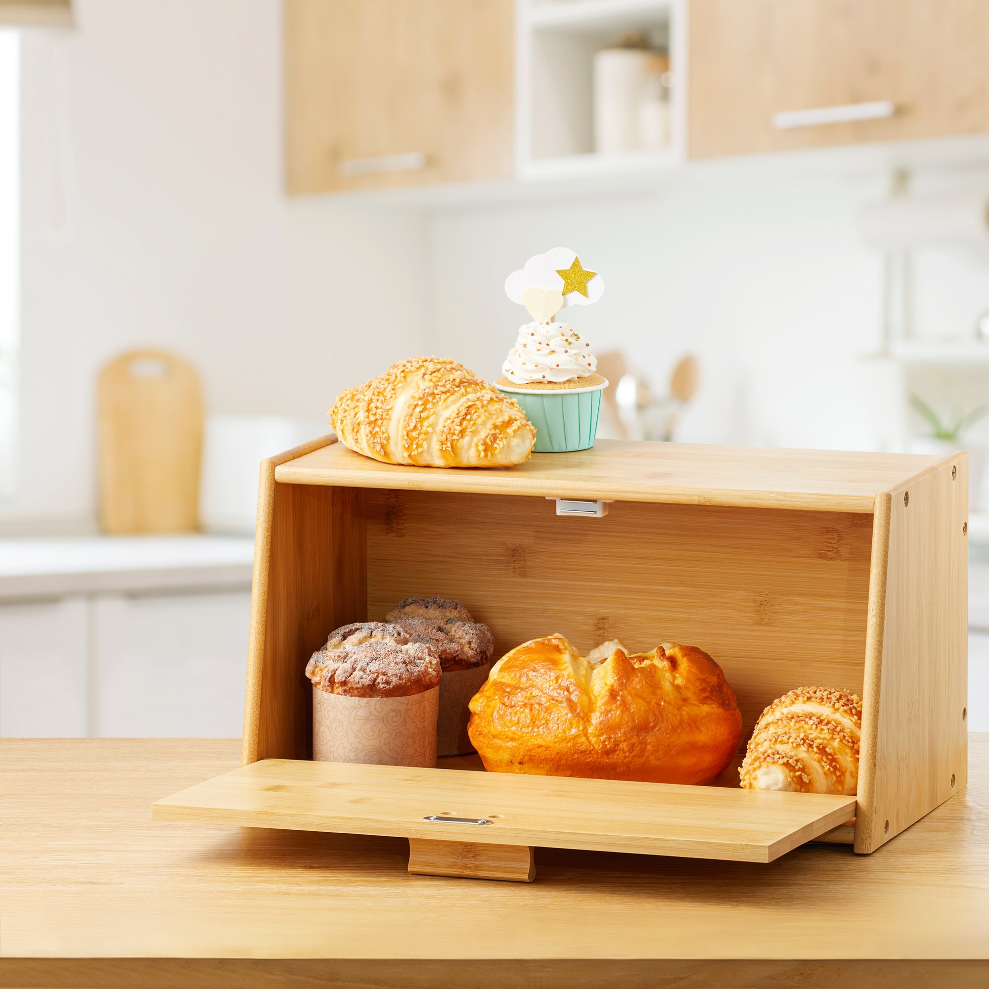 Kitchen pantry food storage organizer bread bin tea coffee sugar canister set loaf bread container storage container