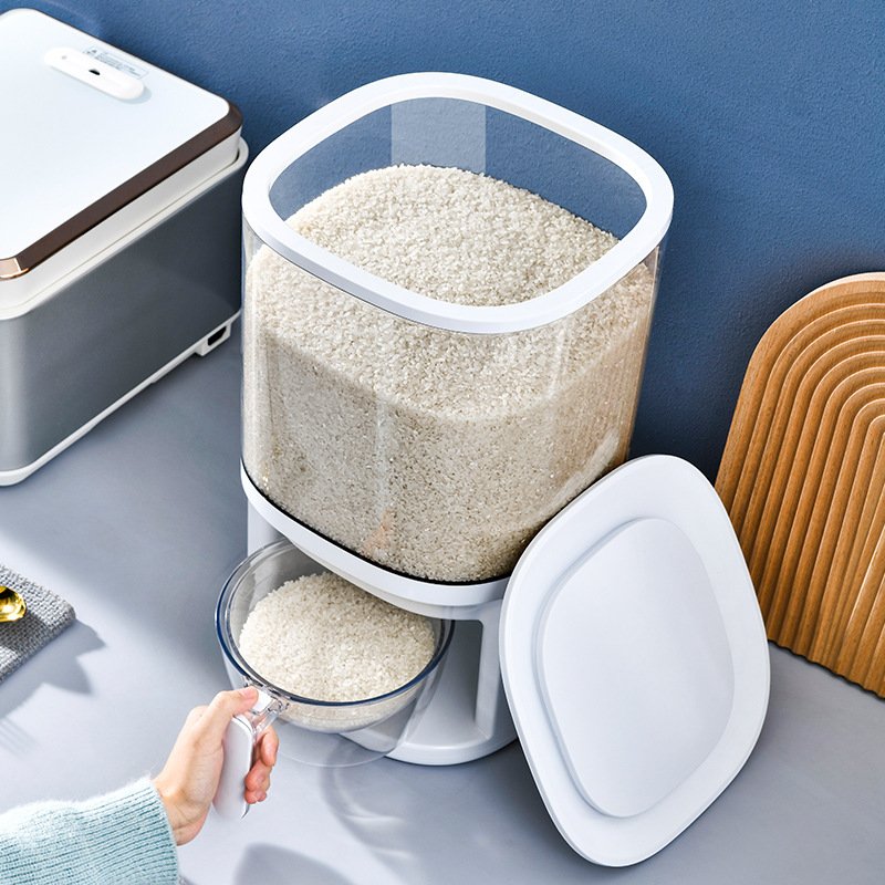 2022 INS Wholesale Rice Drum Large Capacity Household Grain Storage Box Sealed Transparent Rice Storage Box