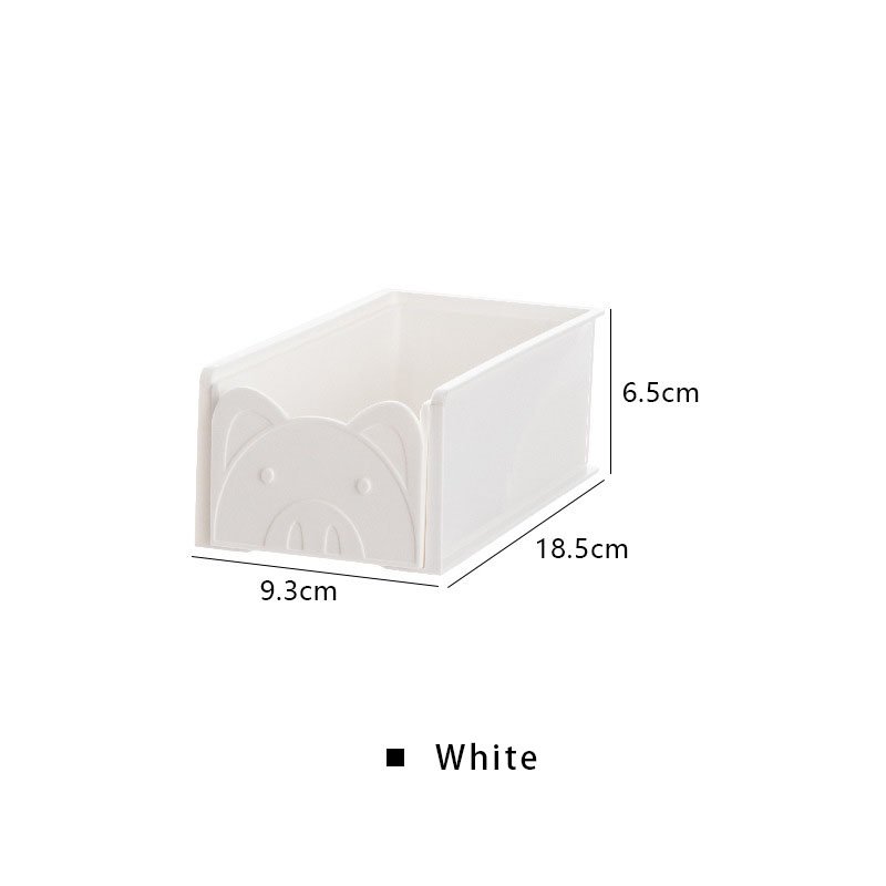 Cartoon pig can be superimposed office desktop storage box, drawer type stationery organizer box