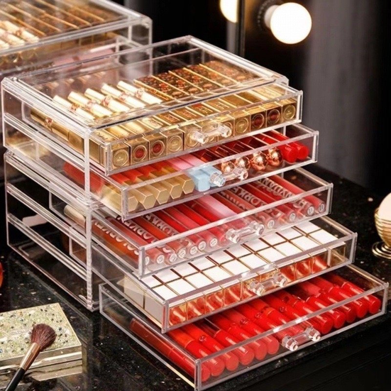 Desktop makeup storage box Transparent acrylic drawer lipstick Makeup storage box