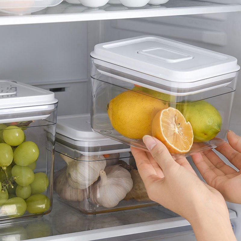 Kitchen Pantry Organizer sealed square Vacuum BPA Free push top Plastic Airtight Food Storage Boxes Containers Set With Lids