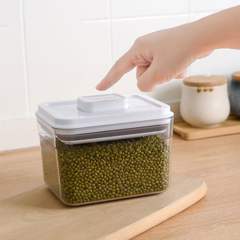 Kitchen Pantry Organizer sealed square Vacuum BPA Free push top Plastic Airtight Food Storage Boxes Containers Set With Lids