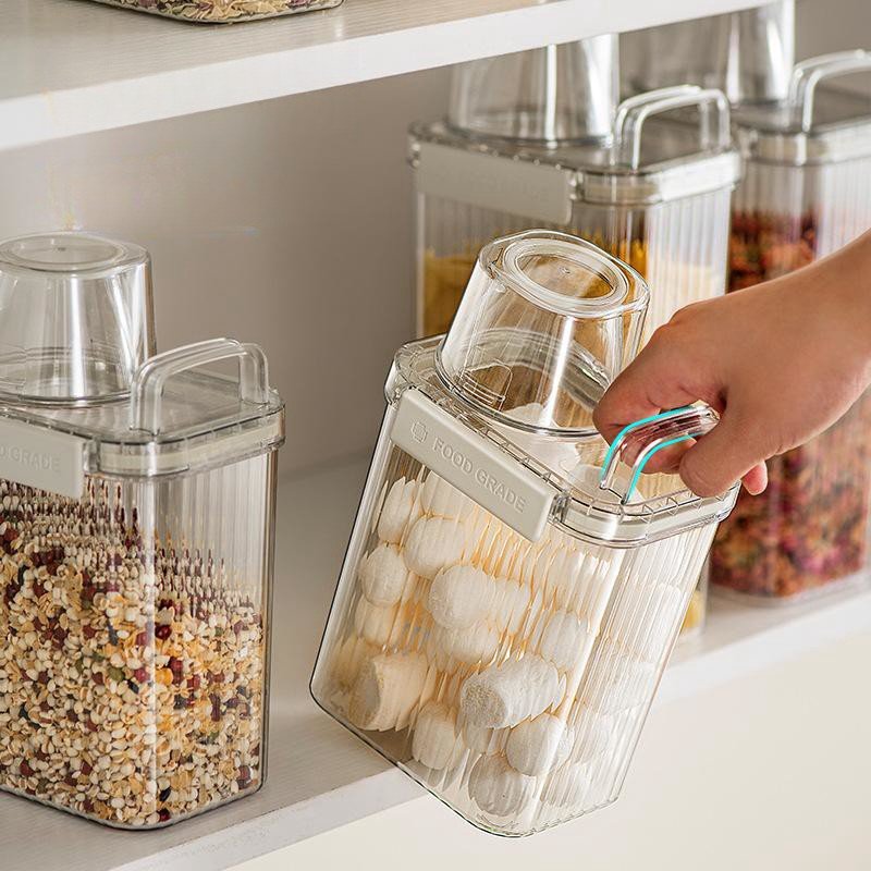 Newest 1300ml 1800ml Food Storage Container Transparent Airtight Food Storage Container Set Bins Lid Storage Contai