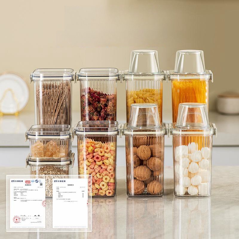 Newest 1300ml 1800ml Food Storage Container Transparent Airtight Food Storage Container Set Bins Lid Storage Contai