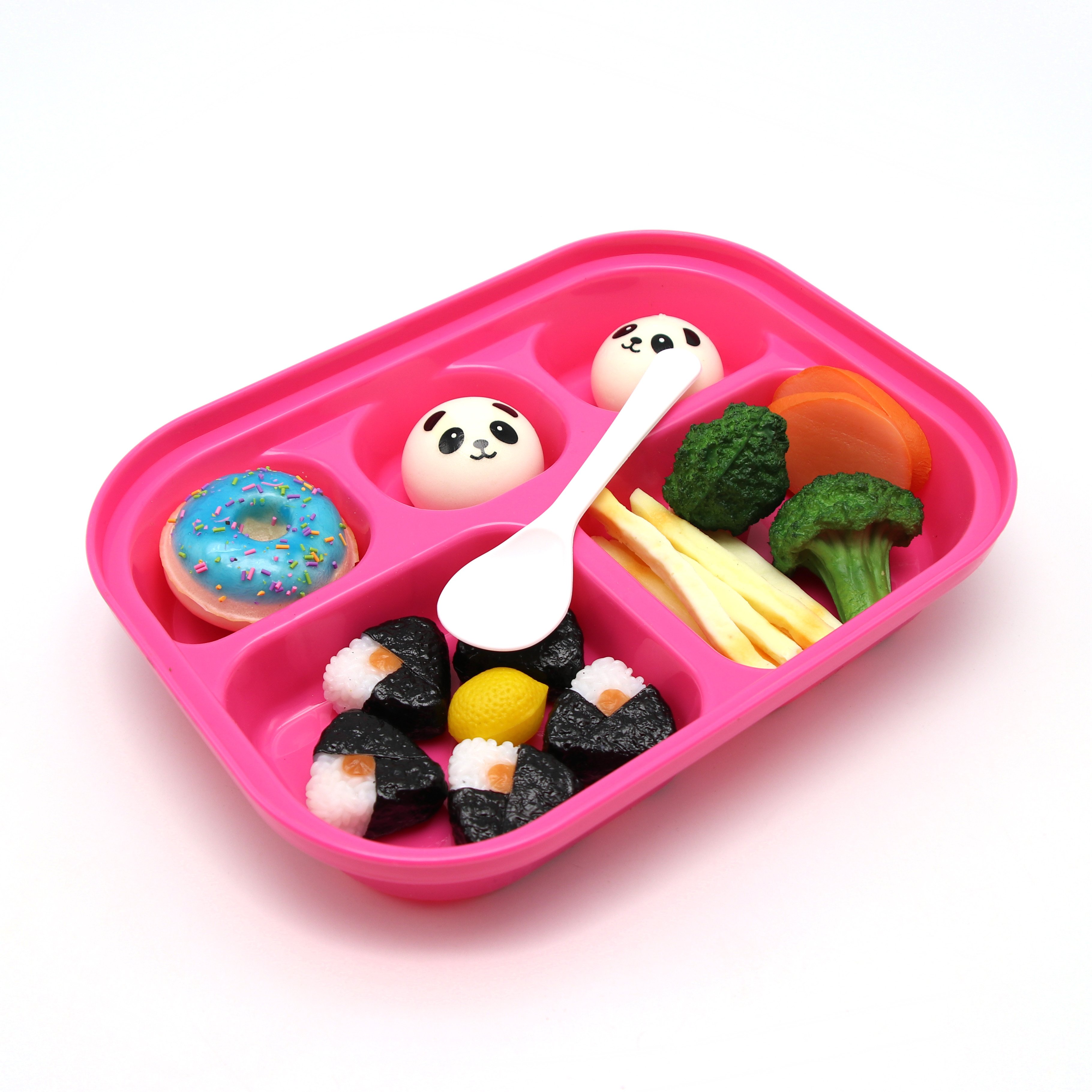 Ecological fancy children animal baby food container set with 5 compartments