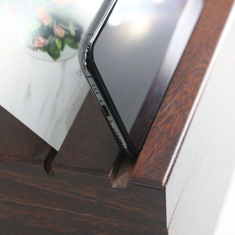 Factory Custom Fold Out Tablet And Smartphone Stand 4x6 Inch Wooden recipe box with cards and dividers