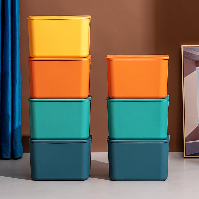 Best Selling Stackable Plastic Toy Storage Organizer Modern Design Rectangle Bin Boxes for Kitchen and Food Storage