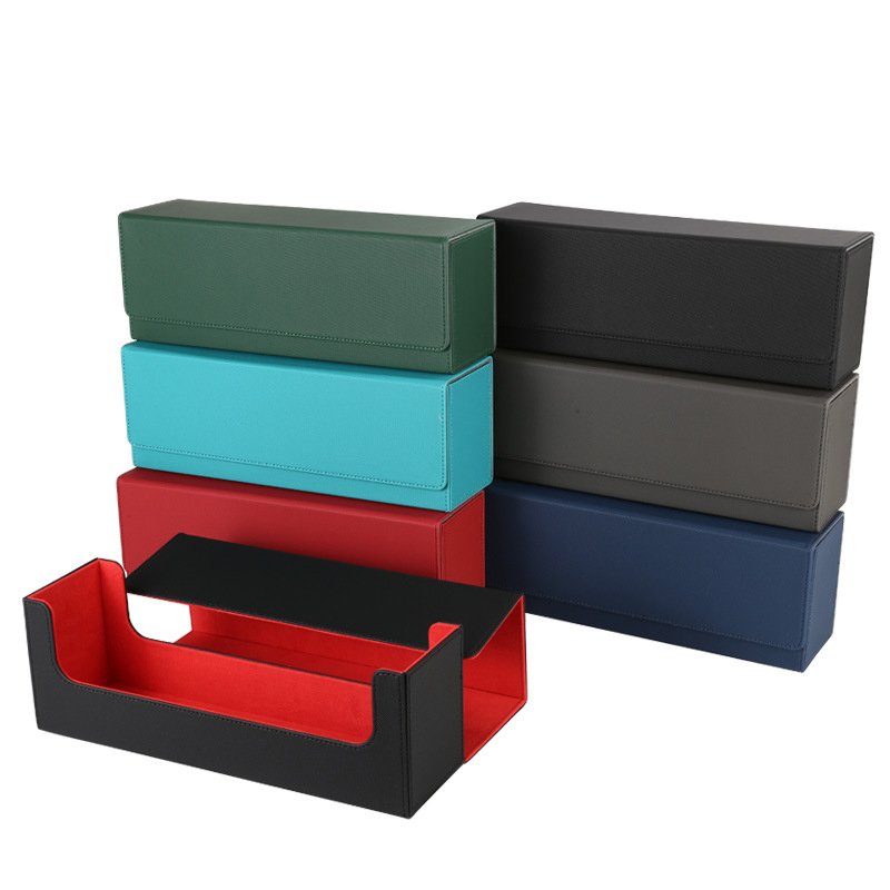 Strong Magnetic 400+ Card Organizer Magic Card Storage Box Trading Yugioh Tarot Playing Holder Flip PU Leather