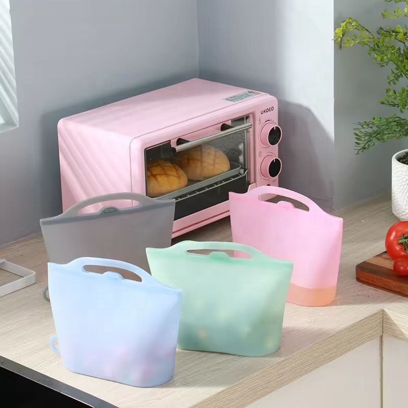 Reusable Custom Silicone Food Storage Kitchen Storage Bags Silicone Bag For Snack Breast Milk Freezer