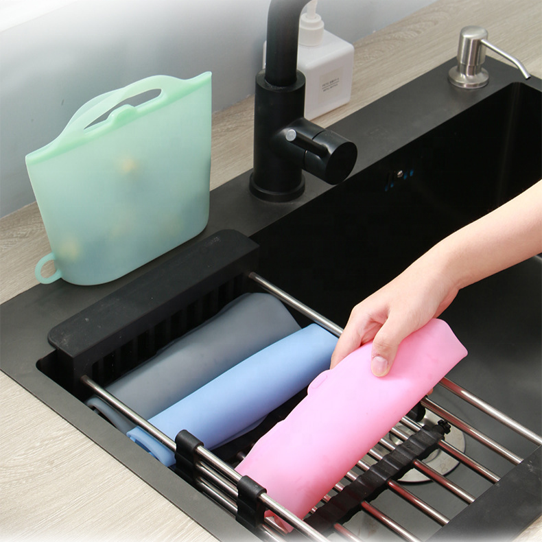 Reusable Custom Silicone Food Storage Kitchen Storage Bags Silicone Bag For Snack Breast Milk Freezer
