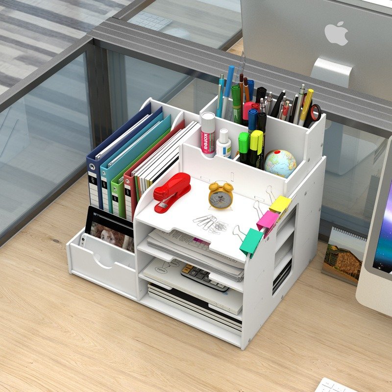 Multi-functional Office Supplies Folder Storage Box Simple Desk Bookshelf Multi-layer Bookend File Frame Reference Holder Type