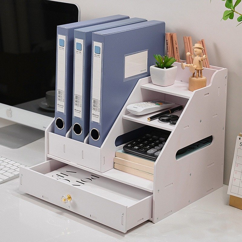 Multi-functional Office Supplies Folder Storage Box Simple Desk Bookshelf Multi-layer Bookend File Frame Reference Holder Type