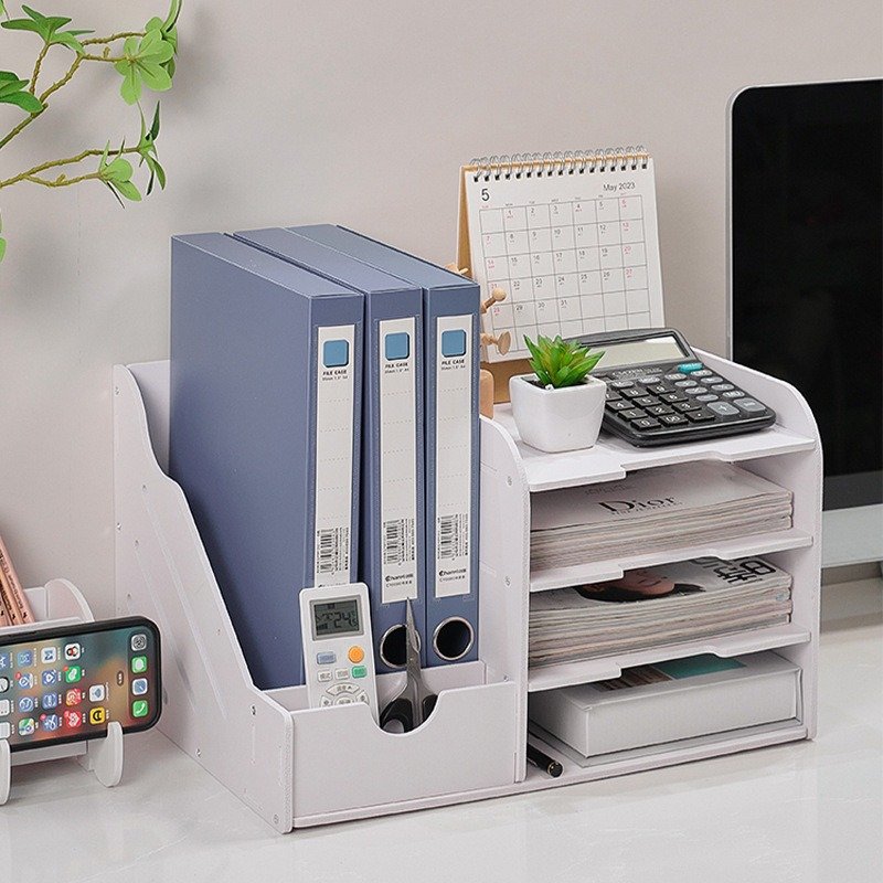 Multi-functional Office Supplies Folder Storage Box Simple Desk Bookshelf Multi-layer Bookend File Frame Reference Holder Type