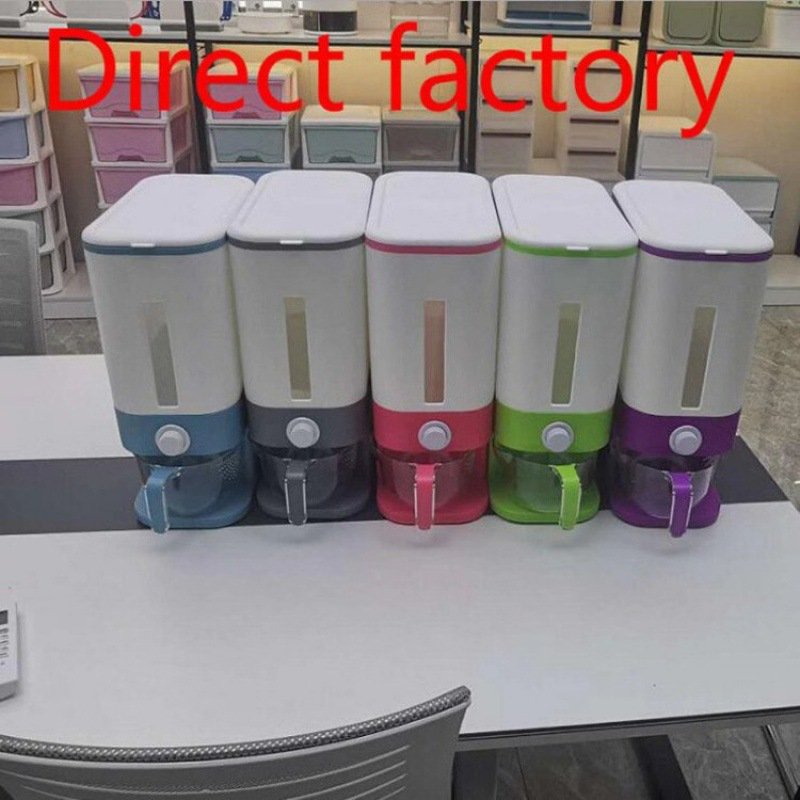 2023 Large Restaurant 12kg Kitchen Cooking Plastic Cereal Container Storage Box Grain and Rice Dispenser