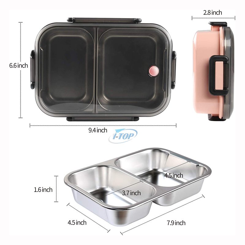 Kitchen Food Storage Reusable Stainless Steel lunch box kids Food Storage Containers Bento Lunch Box with Anti-Slip Exterior