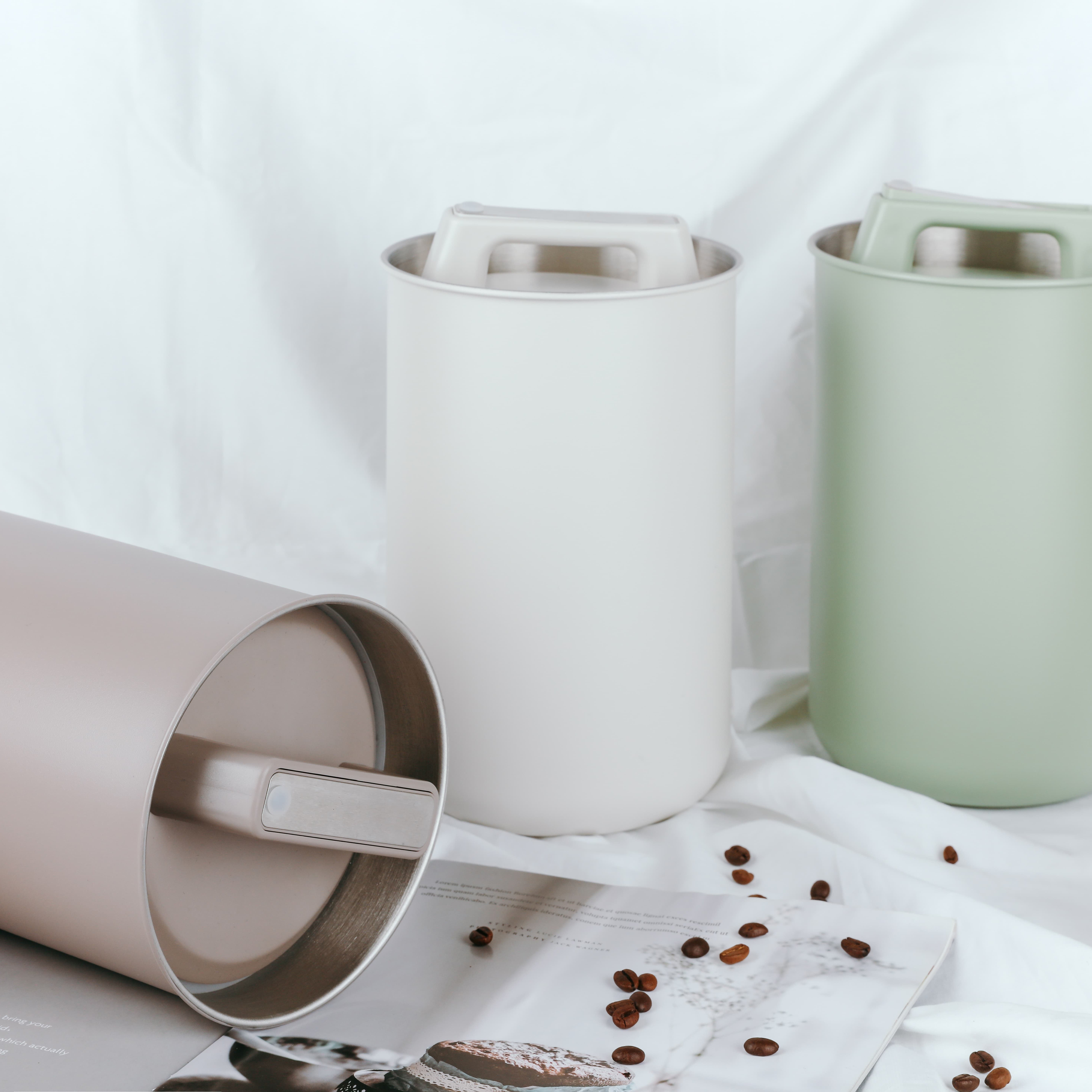 Colorful Food Grade 304 Stainless Steel Airtight Sugar Tea Coffee Canisters Set Stainless Steel Food Storage Jar