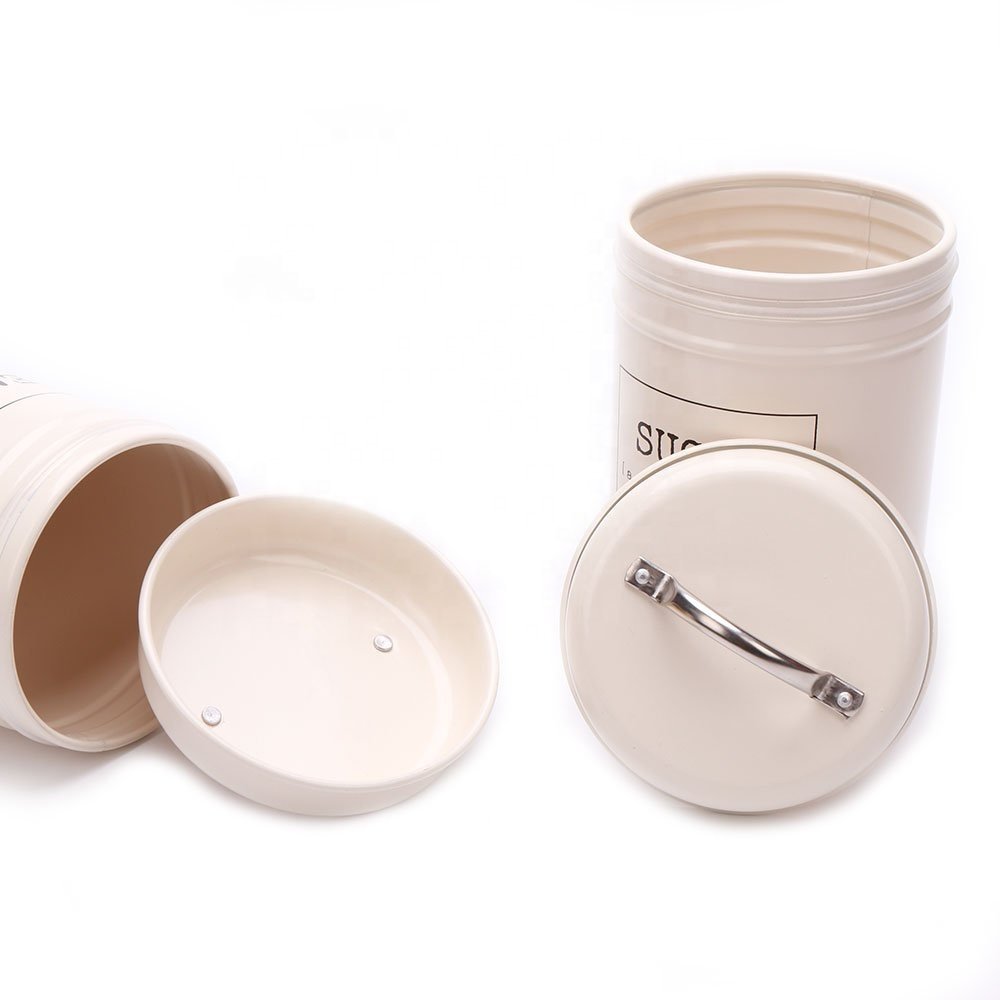 Vintage Tea Coffee Sugar Canister Set Food Storage Kitchen Organizers Metal Canisters Airtight Coffee Tea Sugar Container Set