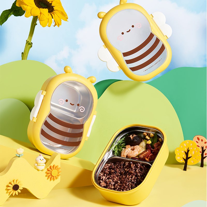 Cartoon Stainless Steel Bento Box Kids Lunch Box Food Storage Box