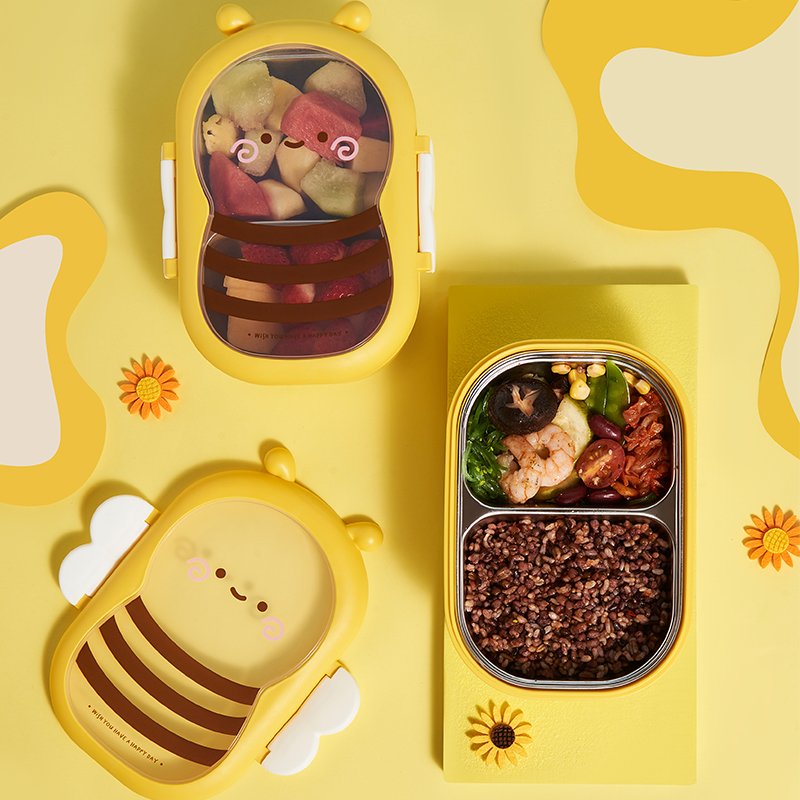 Cartoon Stainless Steel Bento Box Kids Lunch Box Food Storage Box