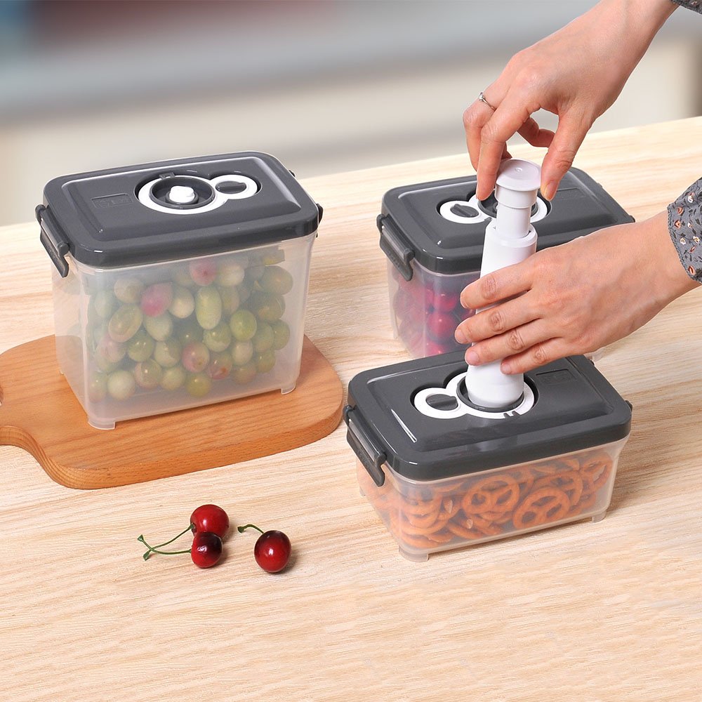 Keep Fresh Food Saving Containers with Vented Lids, BPA Free Plastic Meal Food Storage Box with Vacuum